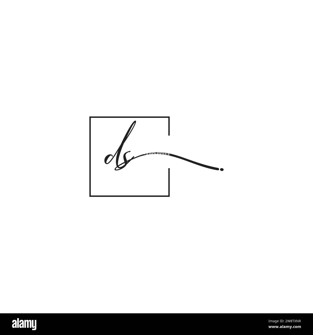 DS siganture logo concept in high quality professional design that will print well across any print media Stock Vector