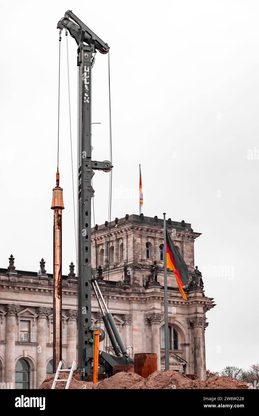 Construction Site in front of the Reichstag Berlin Stock Photo