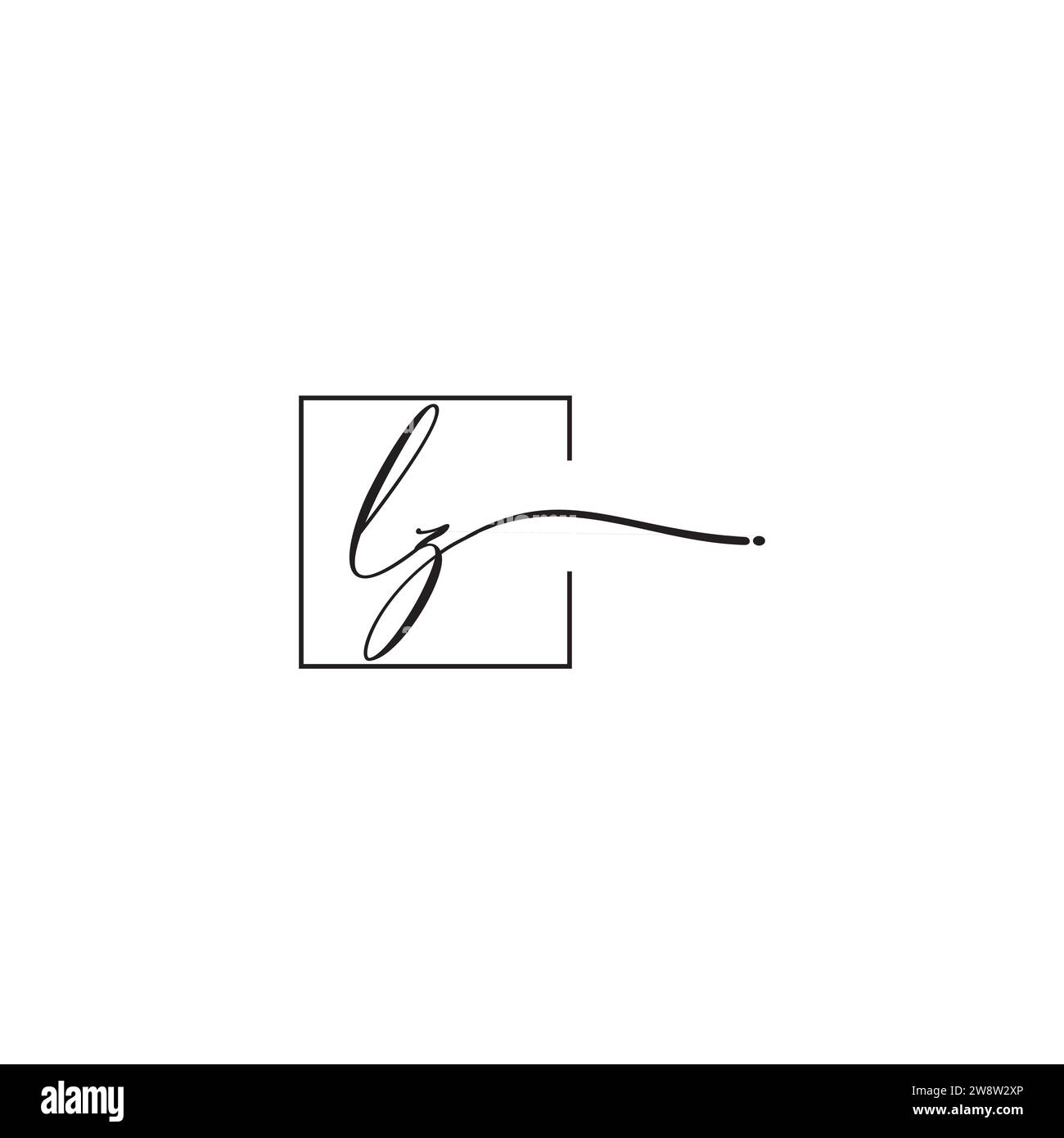 LZ siganture logo concept in high quality professional design that will print well across any print media Stock Vector