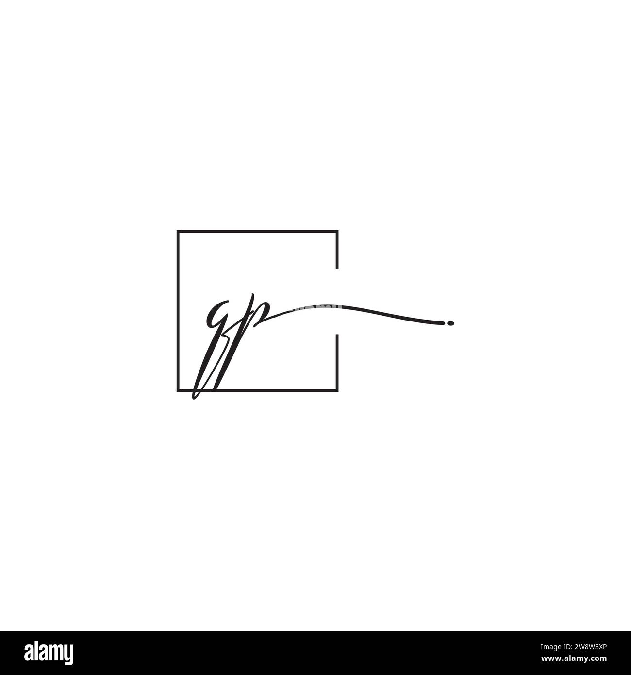 QP siganture logo concept in high quality professional design that will print well across any print media Stock Vector