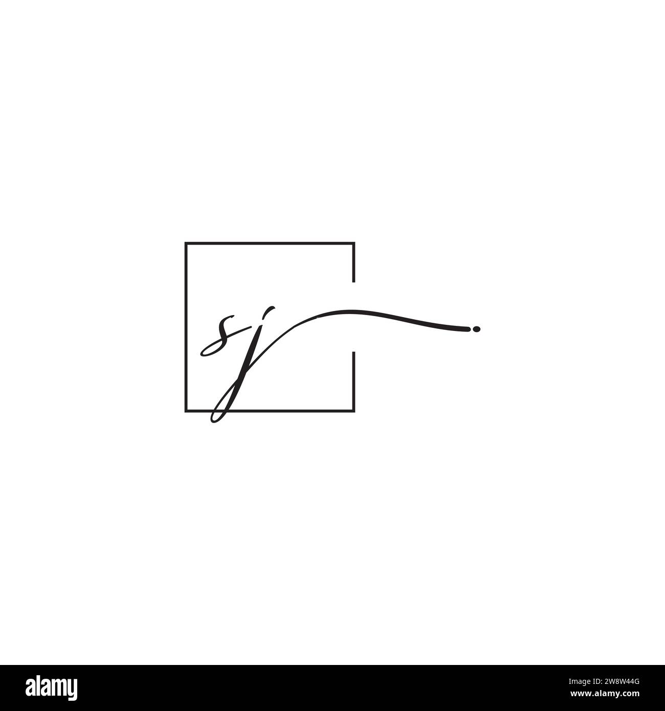 SJ siganture logo concept in high quality professional design that will print well across any print media Stock Vector