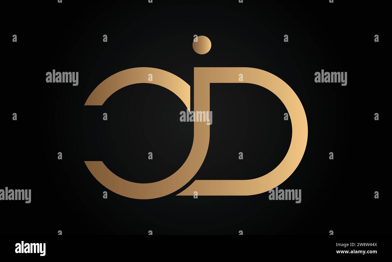 Luxury Initial CJD or DJC Monogram Text Letter Logo Design Stock Vector