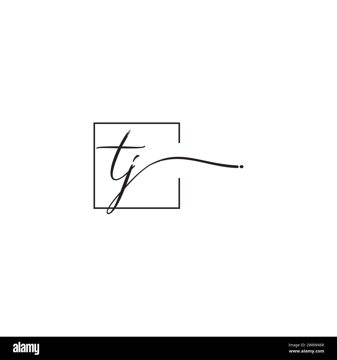 TJ siganture logo concept in high quality professional design that will print well across any print media Stock Vector