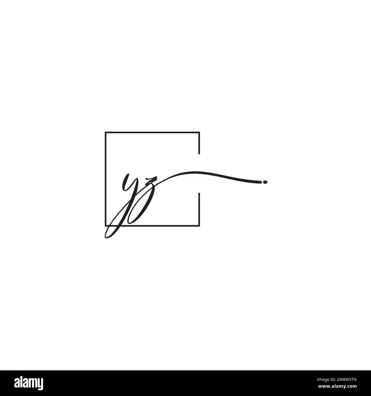 YZ siganture logo concept in high quality professional design that will print well across any print media Stock Vector