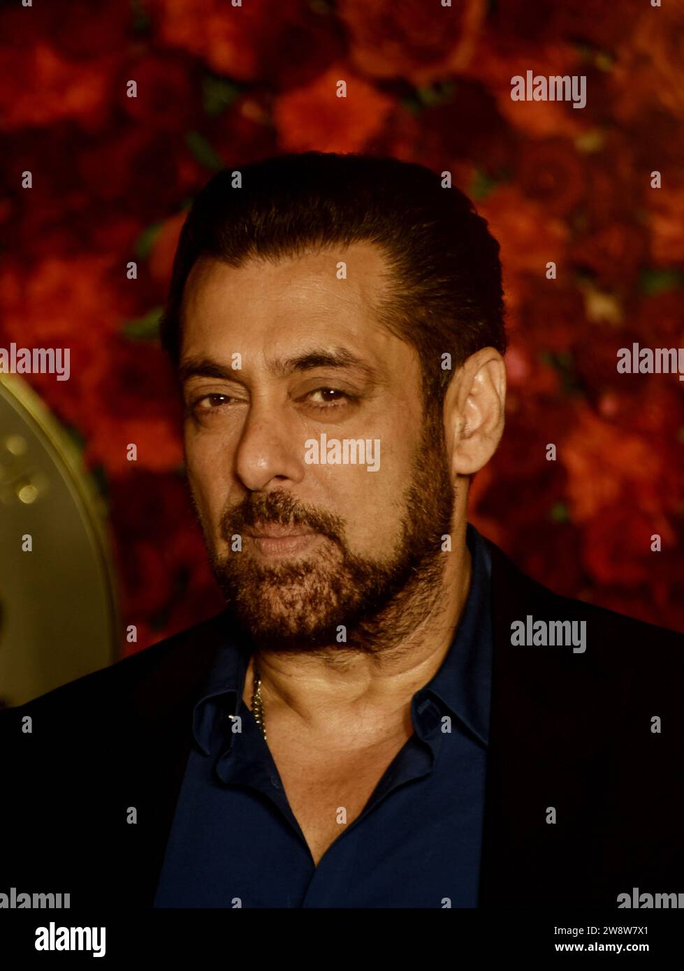Mumbai, India, on December 21, 2023, Bollywood actor Salman Khan is attending the 60th birthday celebration party of Indian film producer, film distributor, and real-estate developer Anand Pandit in Mumbai, India, on December 21, 2023. (Photo by Indranil Aditya/NurPhoto)0 Credit: NurPhoto SRL/Alamy Live News Stock Photo