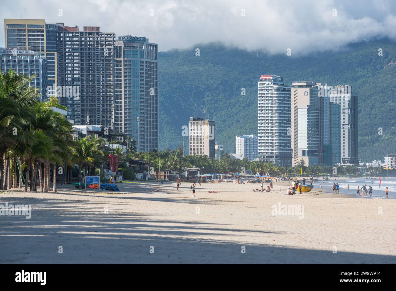 Da Nang, Vietnam - October 4, 2023: beach with high-rise hotels. Stock Photo