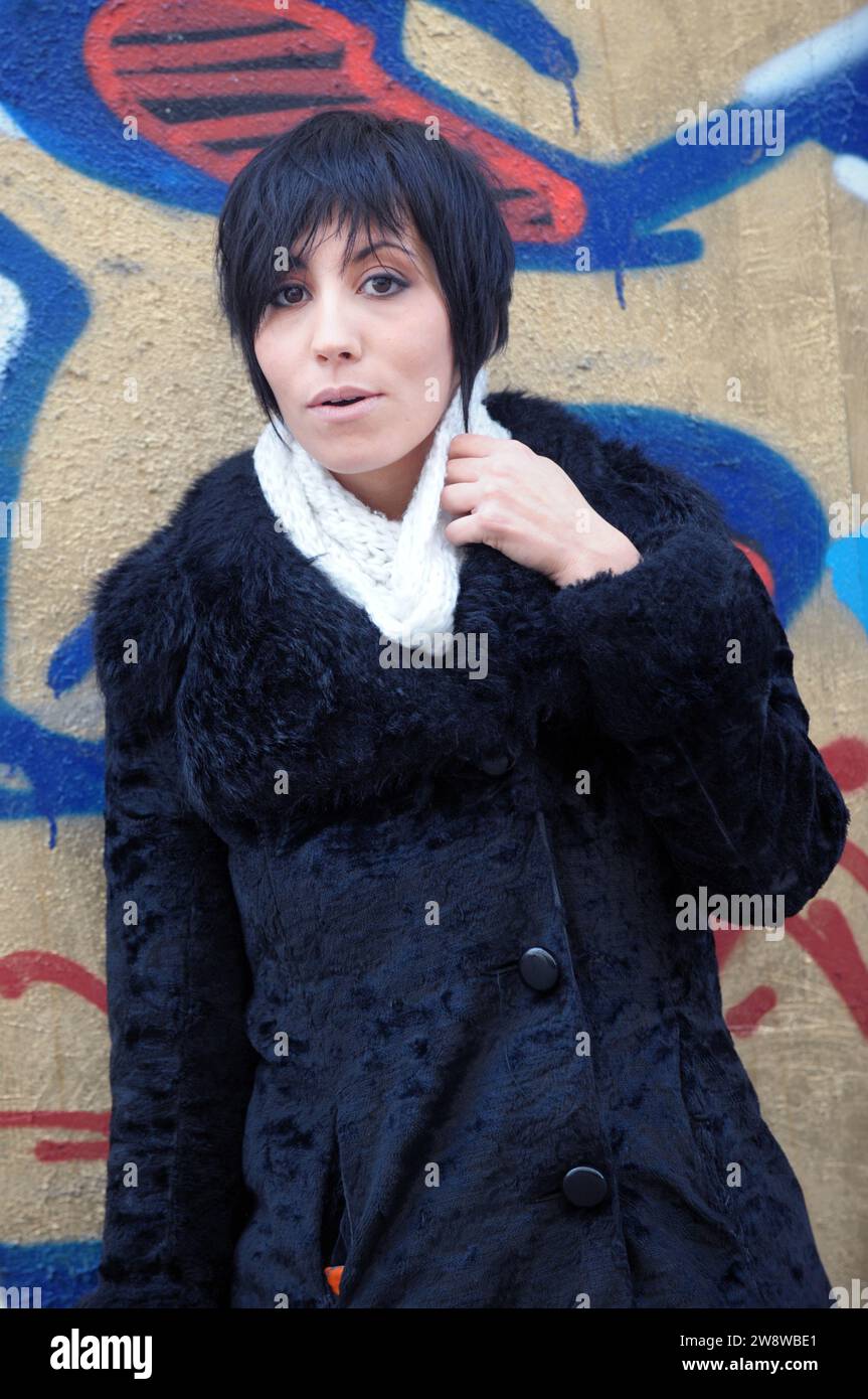 Milan Italy 2008-12-06 : Malika Ayane, Italian singer, during the photo session Stock Photo