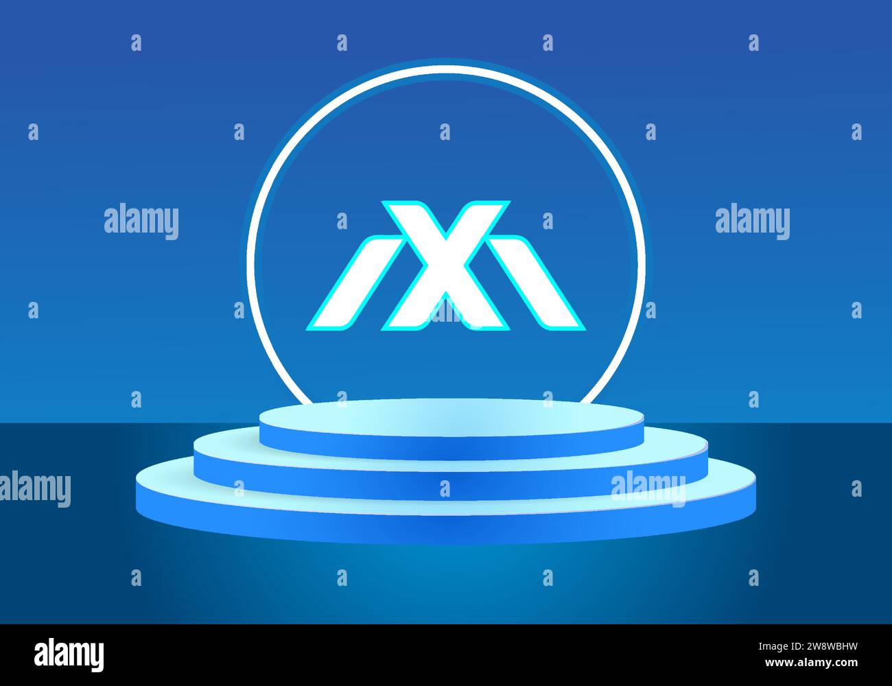 MX logo Blue Design. Vector logo design for business. Stock Vector