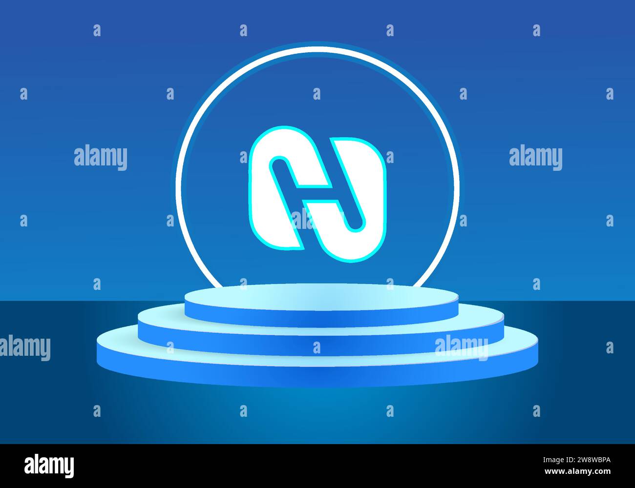 NH logo Blue Design. Vector logo design for business. Stock Vector