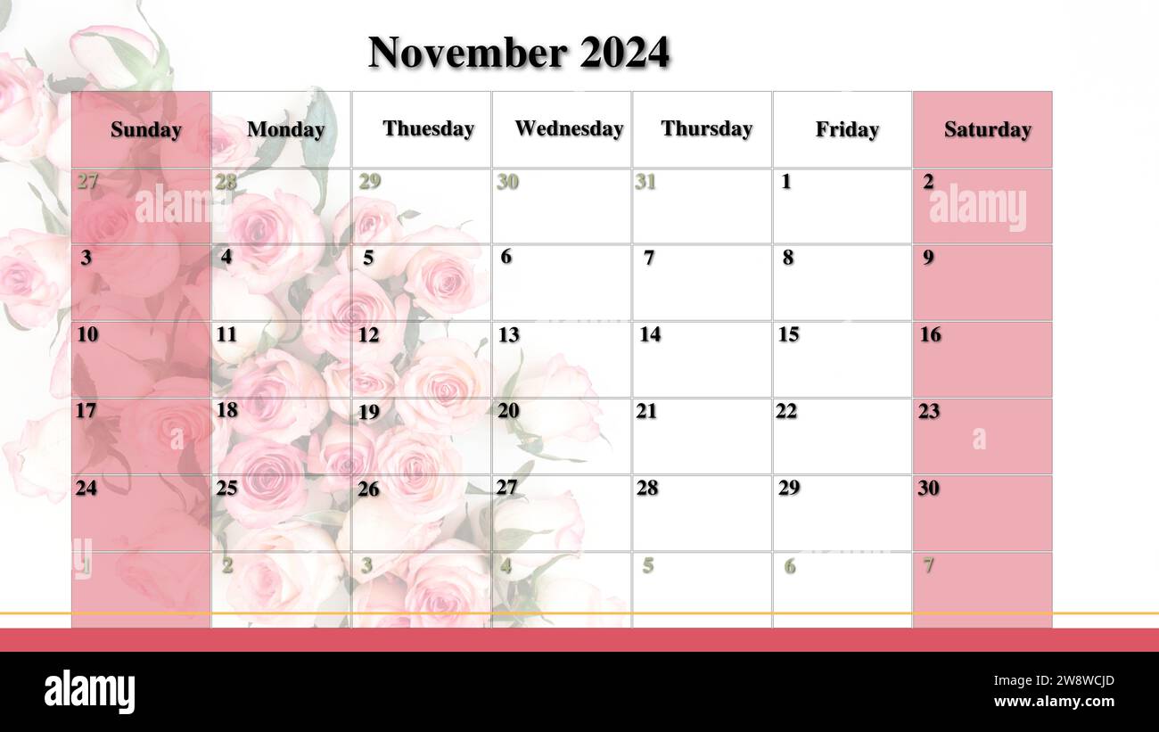 2024 Calendar Flowers with notes 12b Stock Photo Alamy