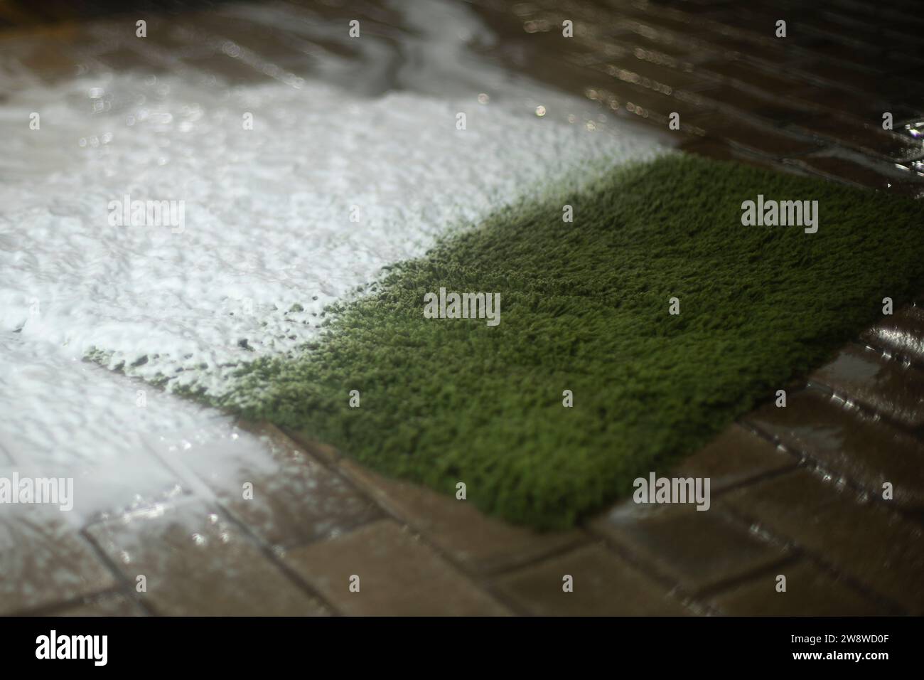 Carpet in foam. Washing dirt off the carpet. Dry cleaning of fabrics. Shampoo application