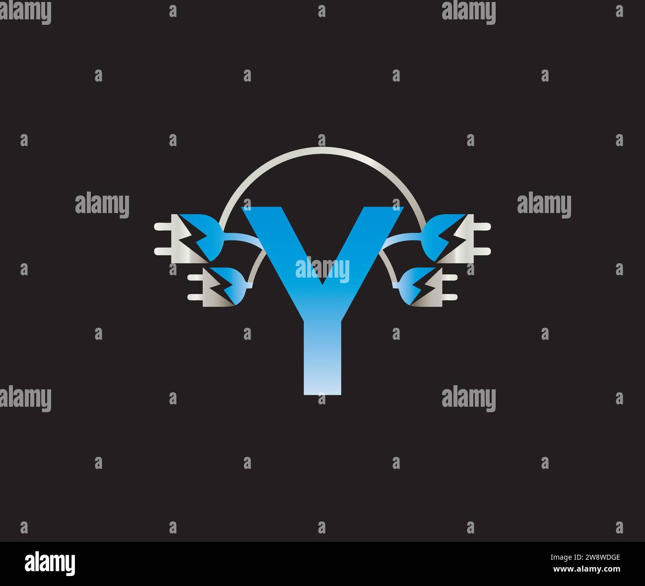 Y letter electrical logo power electronics energy lightning Design ...