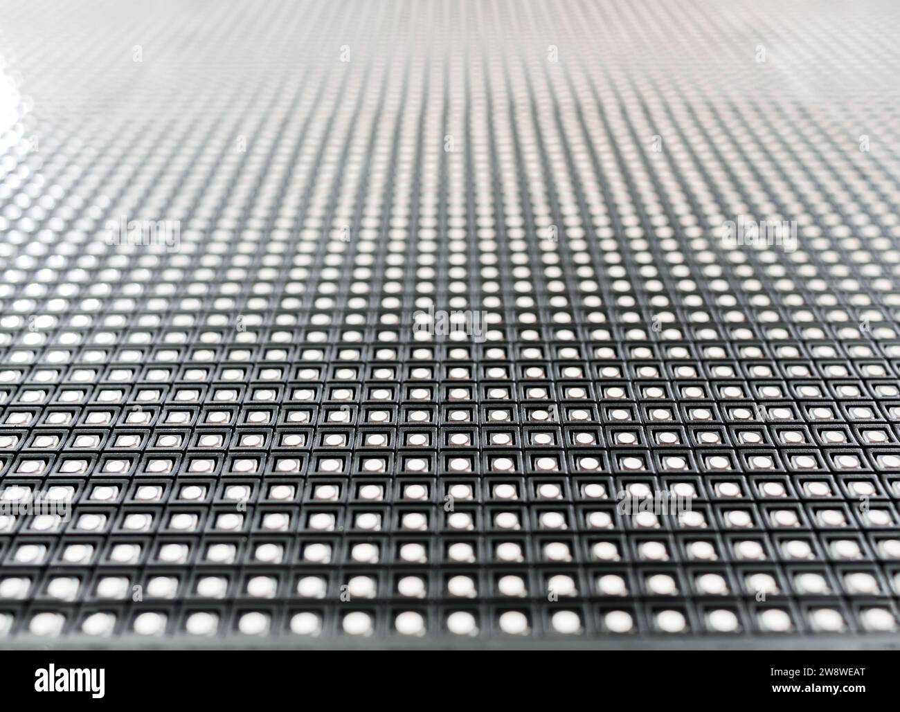 Large LED panel selective focus on near cells. Stock Photo