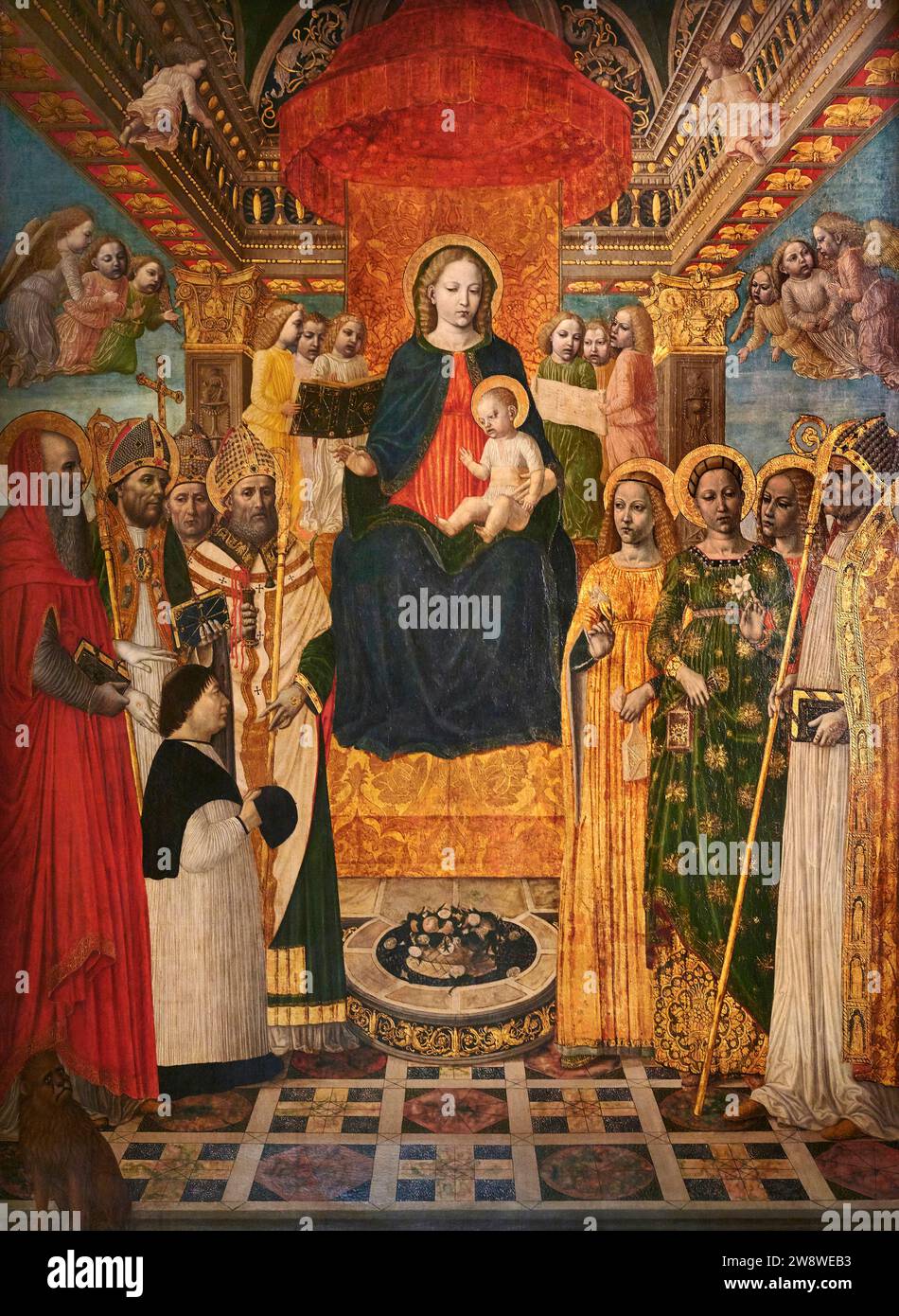 Sacra conversazione  - tempera e olio  su tavola - Ambrogio da Fossano detto Bergognone  - 1485 - Milano, Pinacoteca Ambrosiana Stock Photo