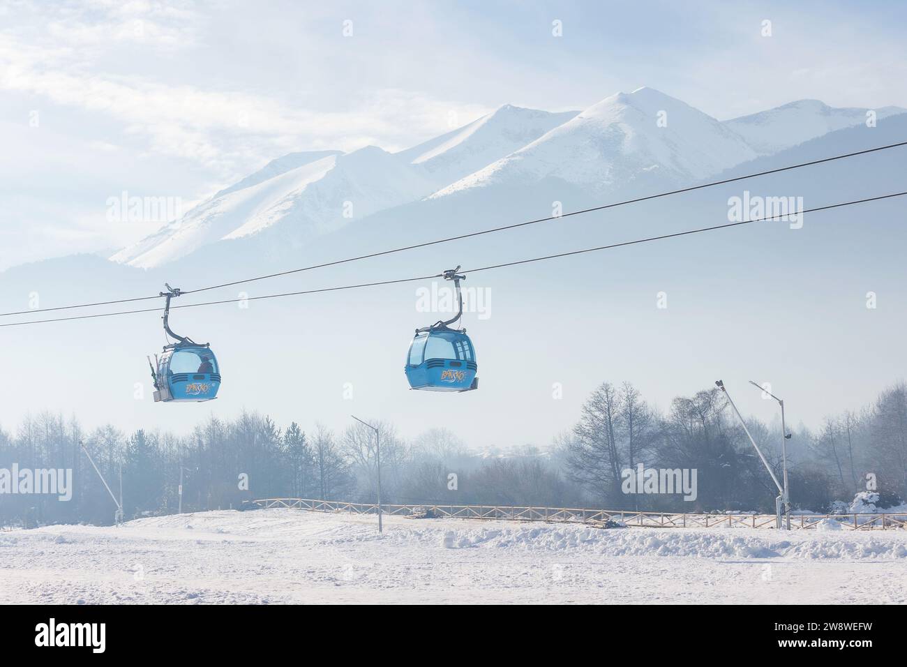 Bansko, Bulgaria December 20, 2023 Bulgarian winter ski resort