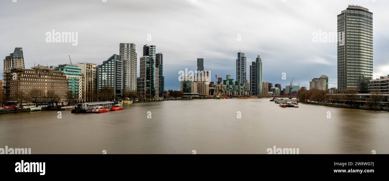 A View of The River Thames Looking West From Lambeth Bridge, London, Uk Stock Photo