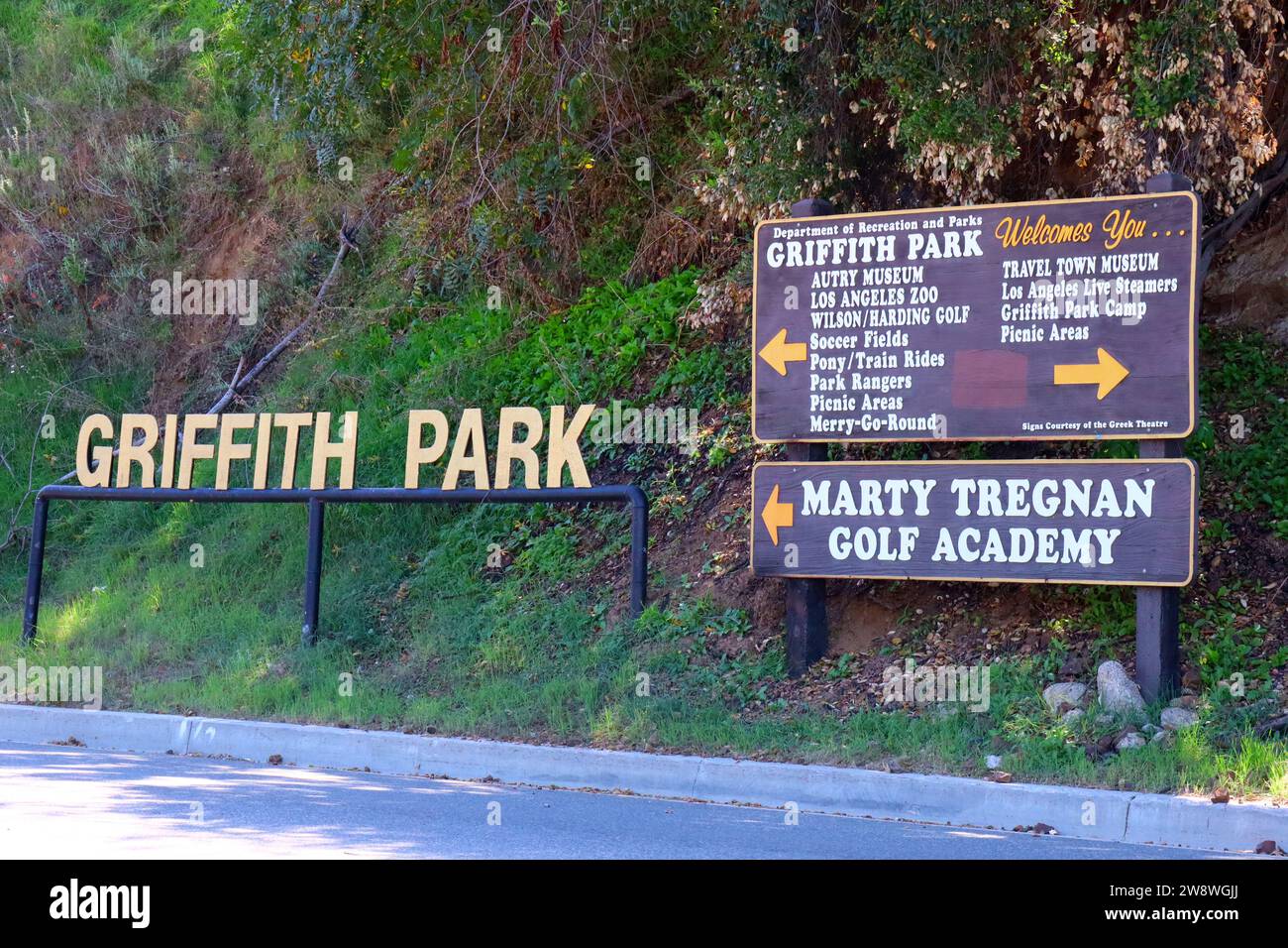 Los Angeles, California: Griffith Park sign of Autry Museum, Los ...