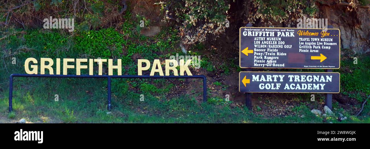 Los Angeles, California: Griffith Park sign of Autry Museum, Los ...