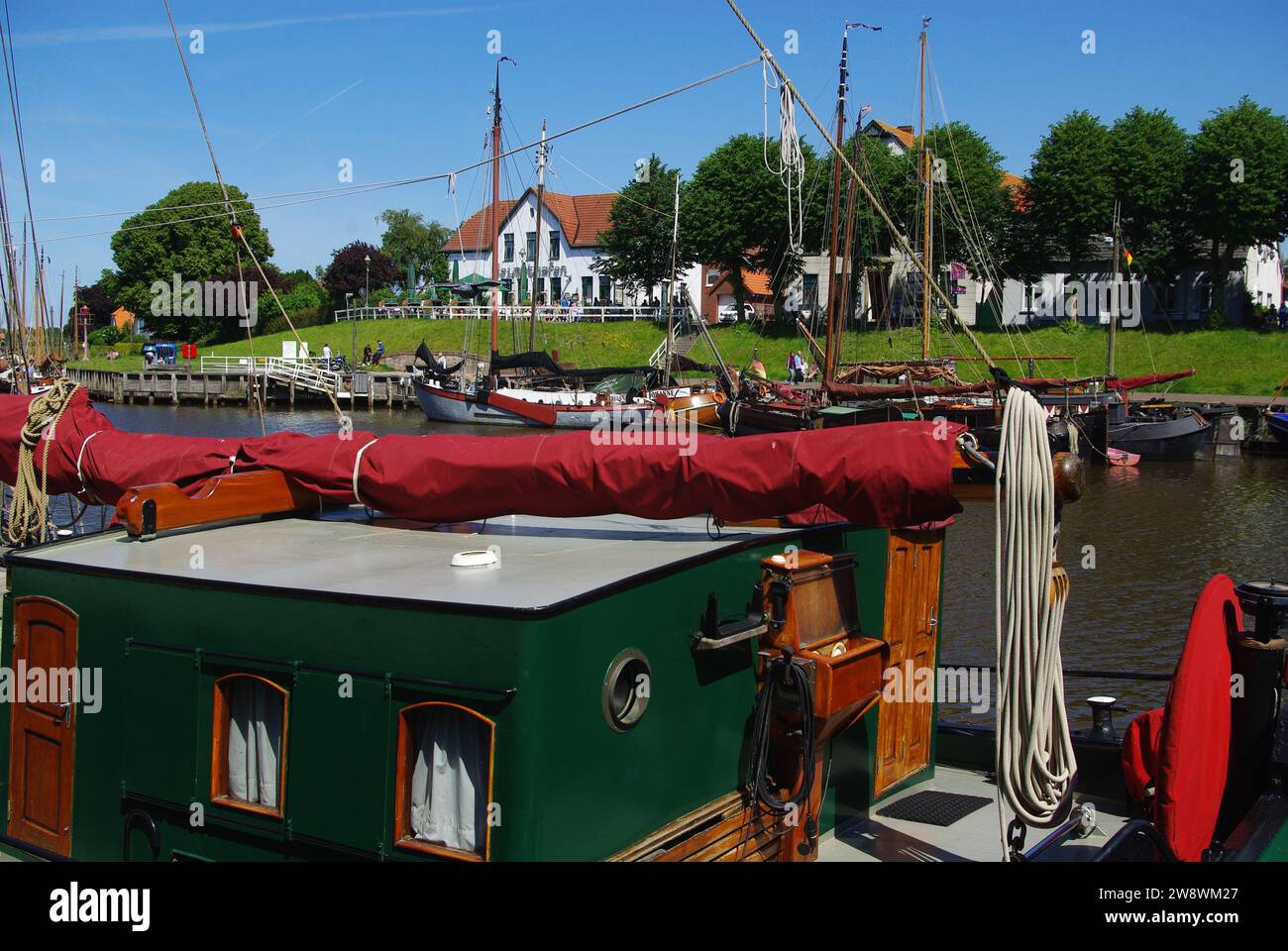 Boats at Carolinensiel, East Friesland, Germany Stock Photo