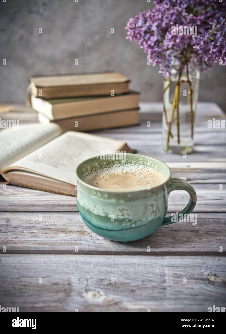 Coffee And Reading Stock Photo