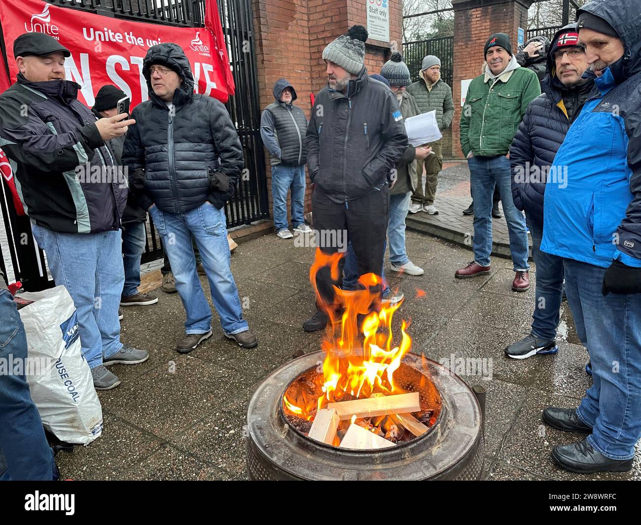 Members of Unite the Union, GMB and Siptu unions on the picket line