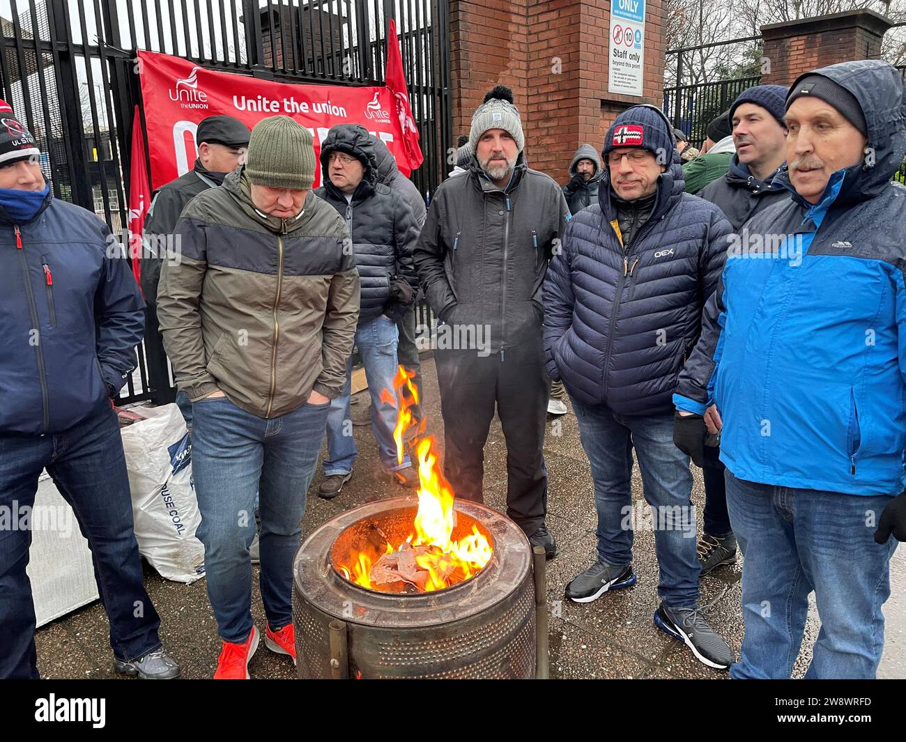 Members of Unite the Union, GMB and Siptu unions on the picket line