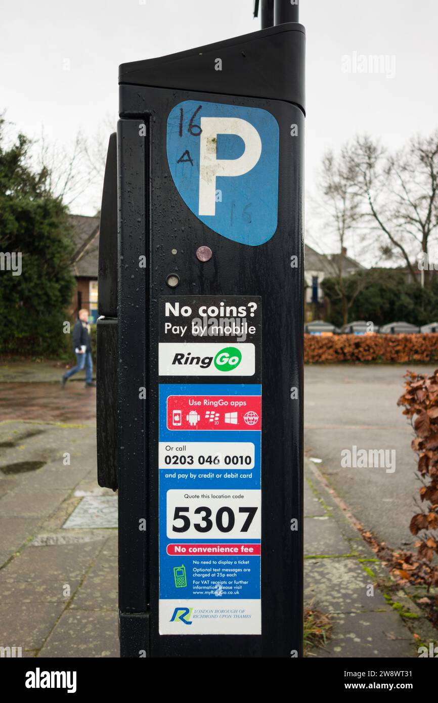 RingGo parking meter in a car park in Richmond Upon Thames Stock Photo Alamy
