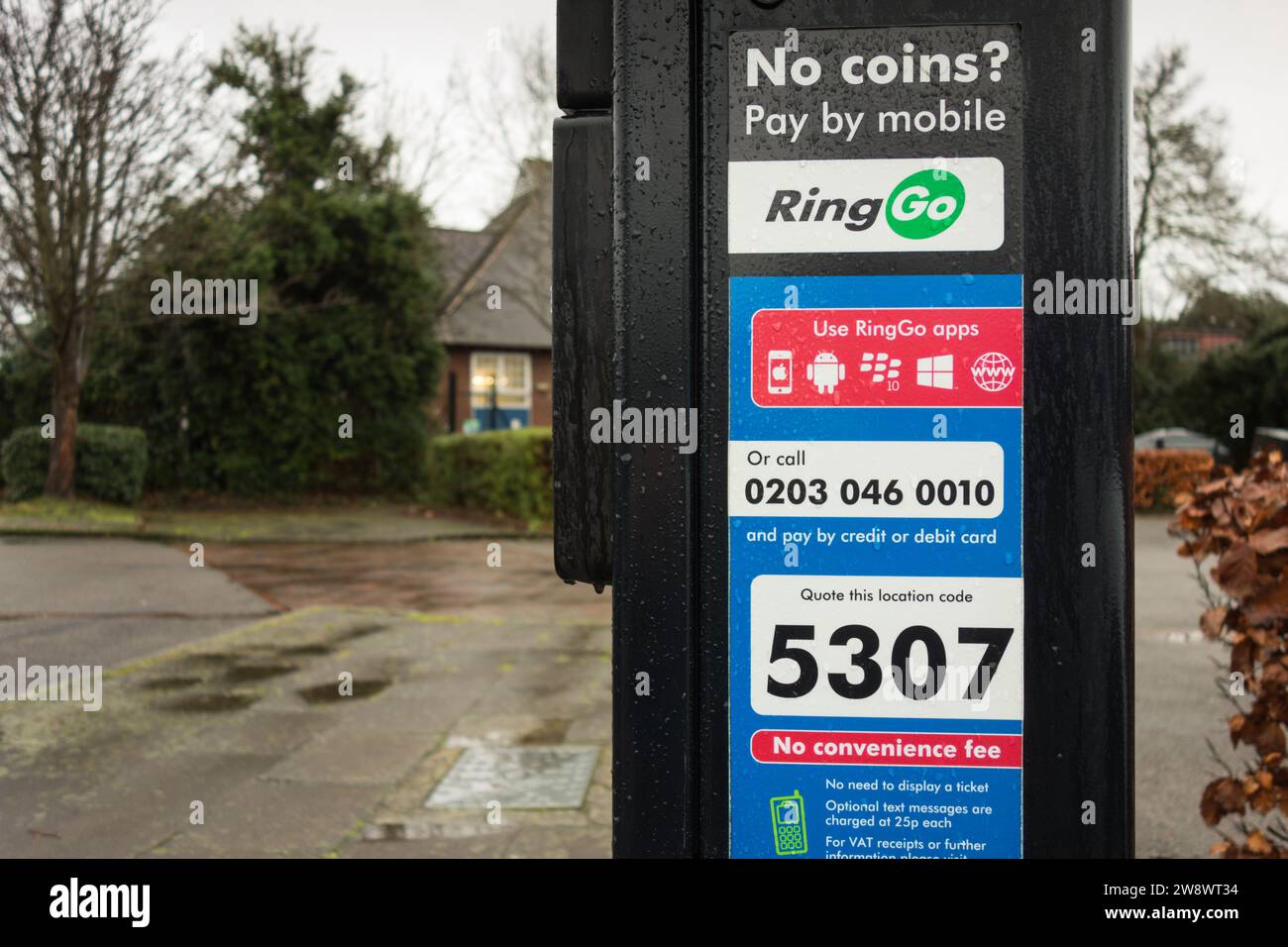 RingGo parking meter in a car park in Richmond Upon Thames Stock Photo