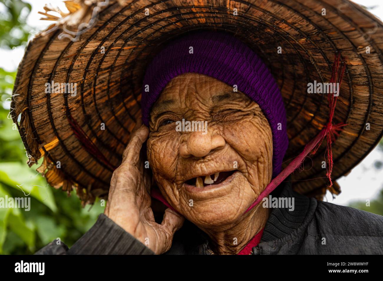 Farmers Wife in a Village of Vietnam Stock Photo