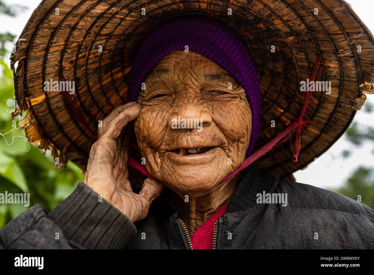 Farmers Wife in a Village of Vietnam Stock Photo