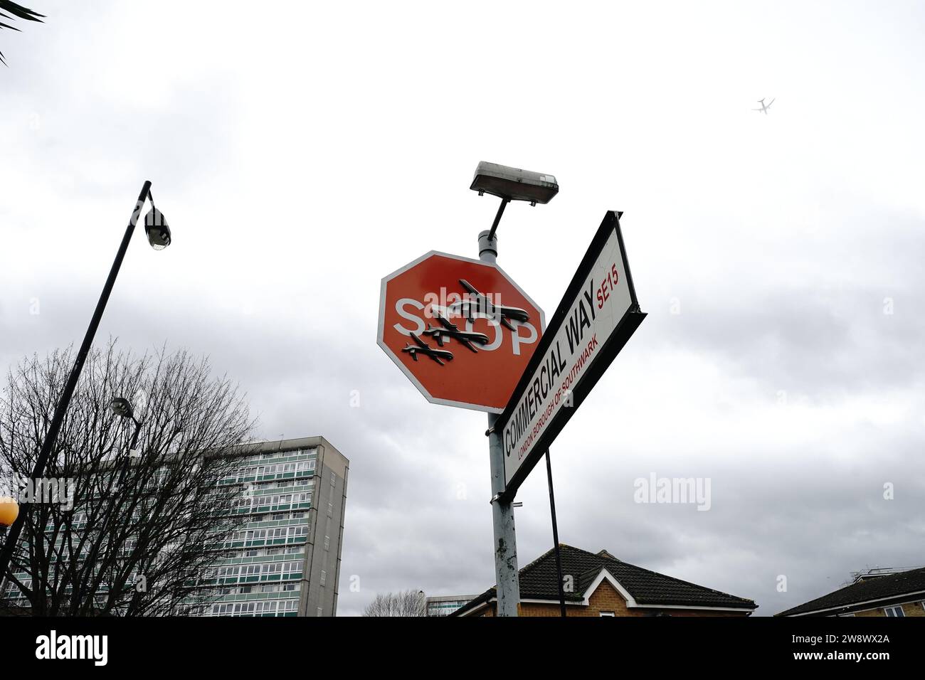 Banksy has unveiled a new piece of art work at the intersection of