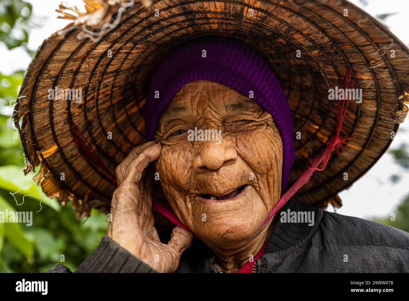 Farmers Wife in a Village of Vietnam Stock Photo