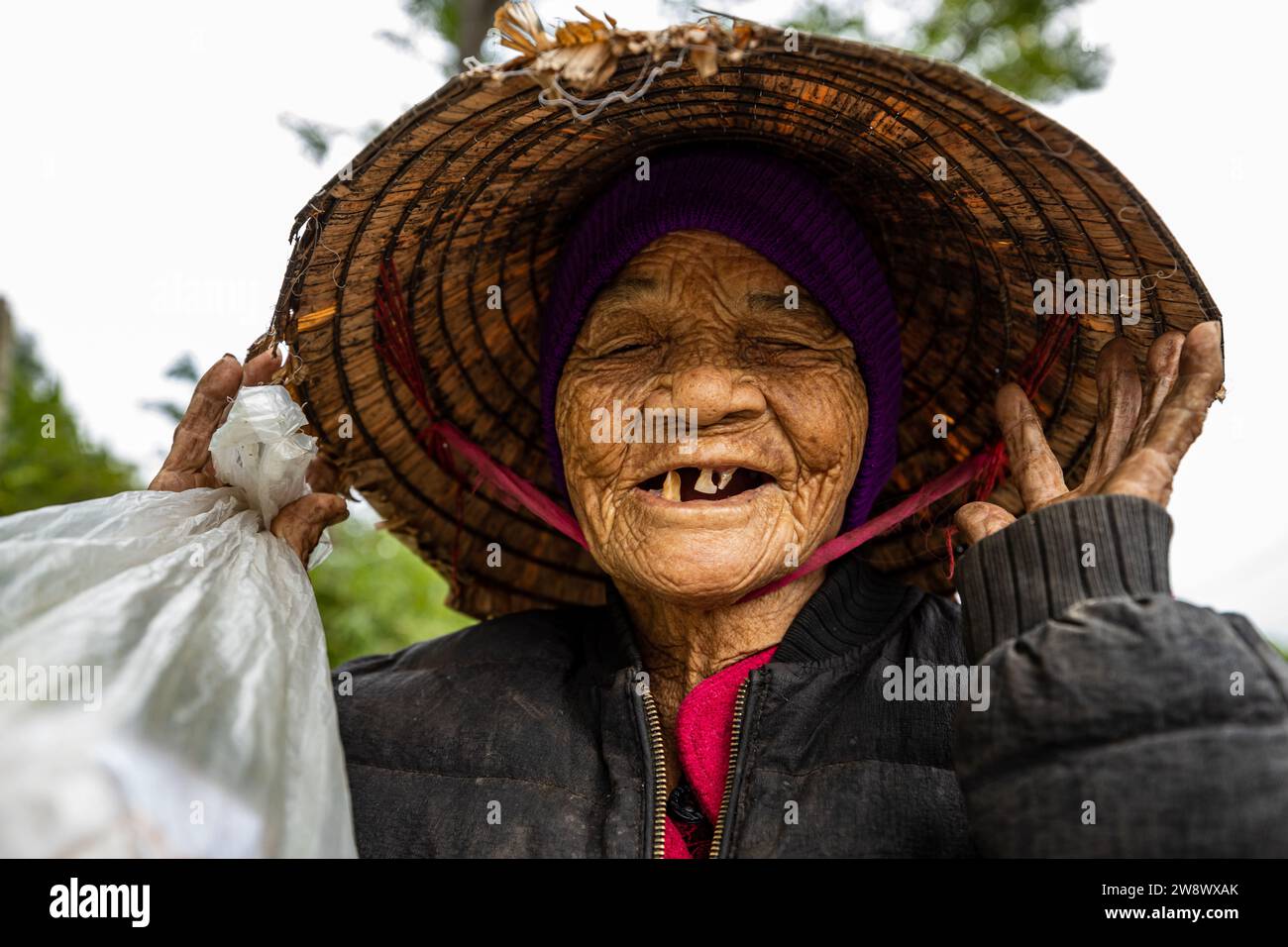 Farmers Wife in a Village of Vietnam Stock Photo