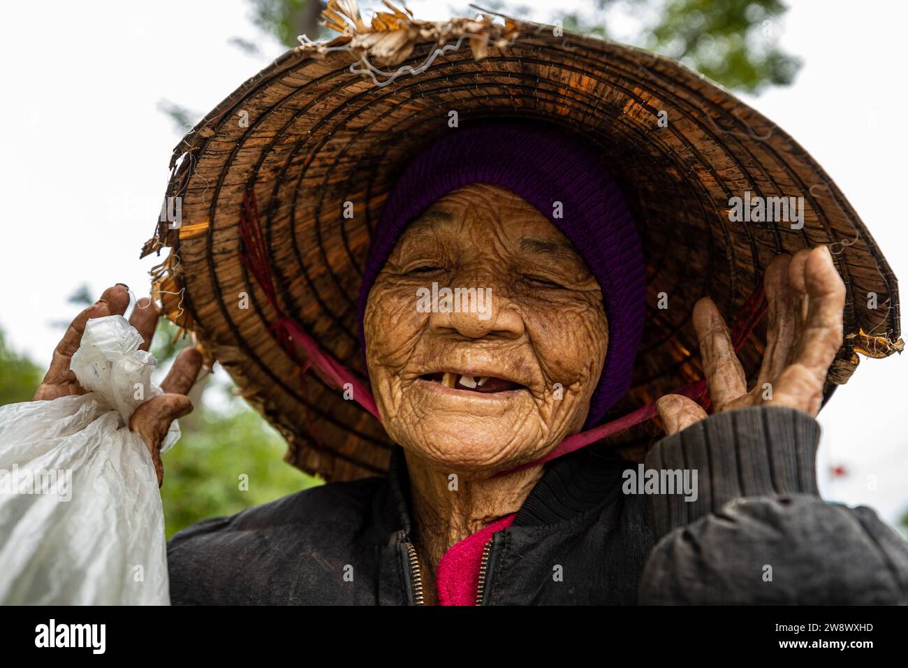 Farmers Wife in a Village of Vietnam Stock Photo