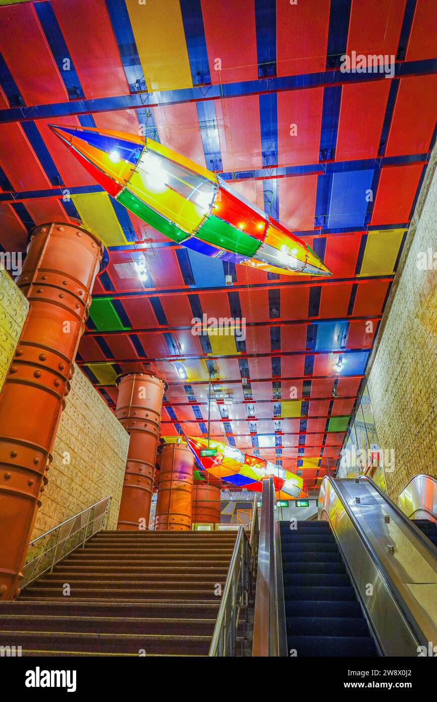 Portugal, Lisbon, Olaias metro station is among the 10 most beautiful