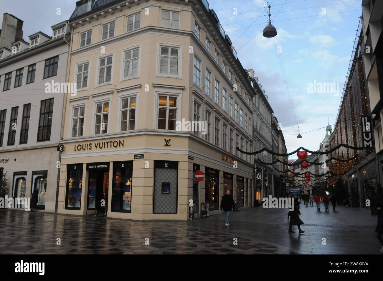 Copenhagen, Denmark /22 December 2023/.Louis vuitton store on stroeget ...