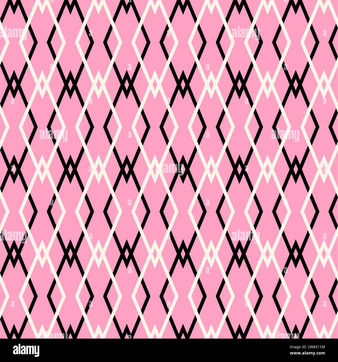 Seamless abstract geometric pattern. Retro style pink repeat background for fabric, textile print or wallpaper design. Vector Illustration. Stock Vector