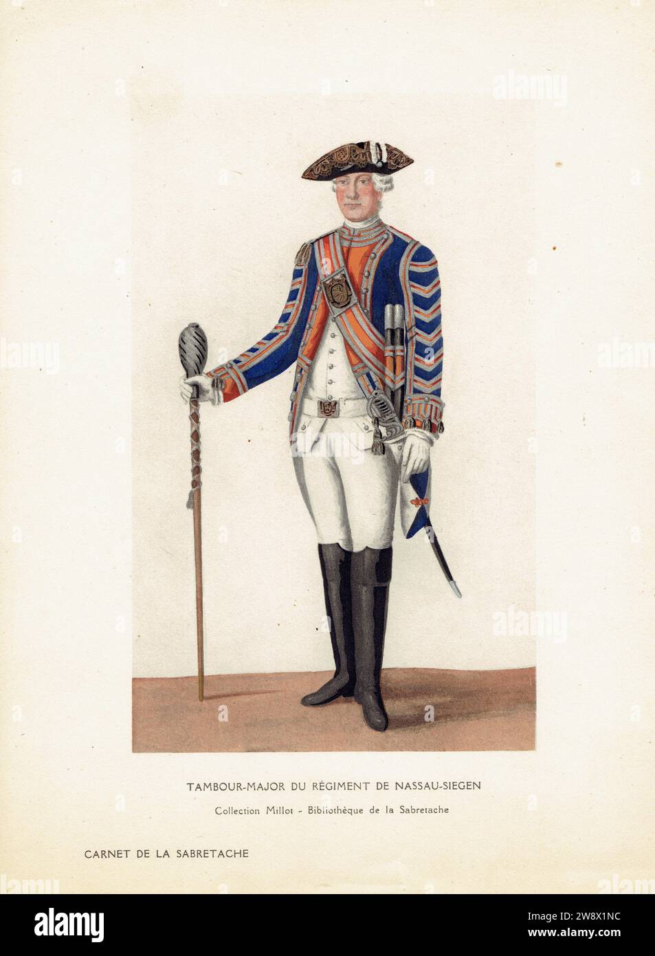tambour-major du régiment de Nassasu-Siegen Stock Photo