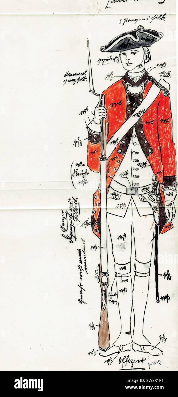 fusilier du régiment suisse d'Erlach 1770 Stock Photo