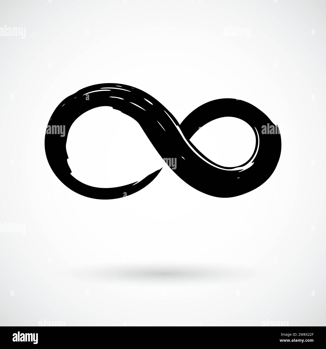 Infinity symbol. Hand painted with black paint. Grunge brush stroke ...