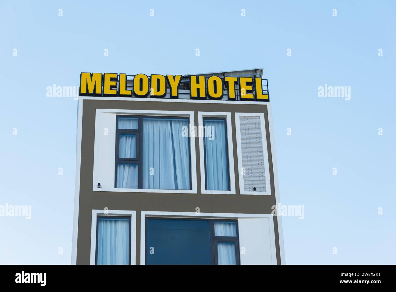 Da Nang, Vietnam - October 5, 2023: Melody hotel exterior Stock Photo
