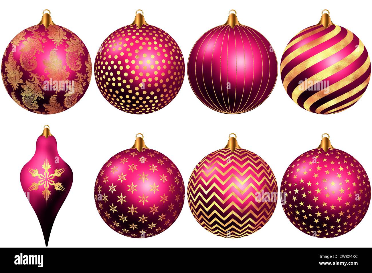 Transform your holiday decor with the stunning allure of pink and gold ornaments Stock Photo - Alamy