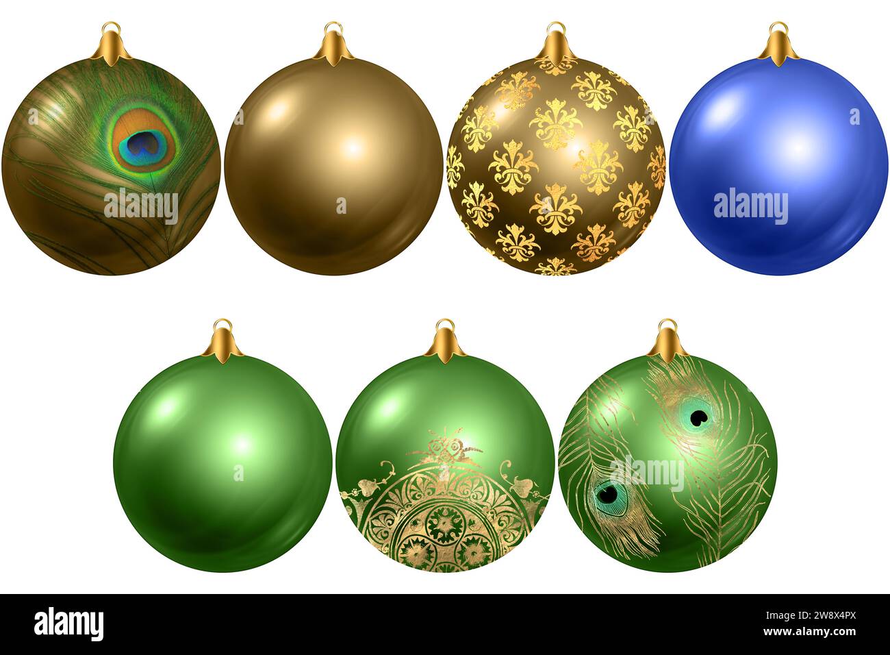 Illuminate Your Holidays: Peacock Ornaments Stock Photo