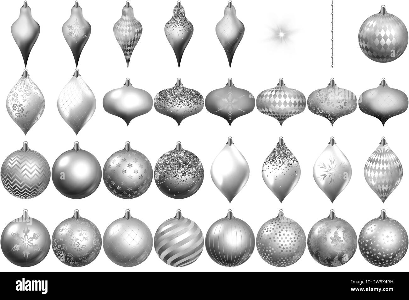 Silver Christmas Ornaments A Bright Way to Celebrate Stock Photo Alamy