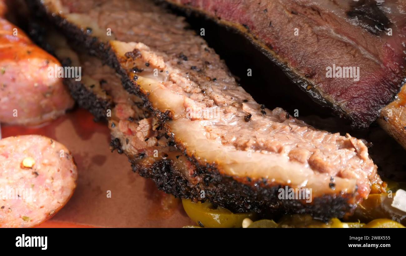 Beef RIBS platter Phoenix, USA Stock Photo