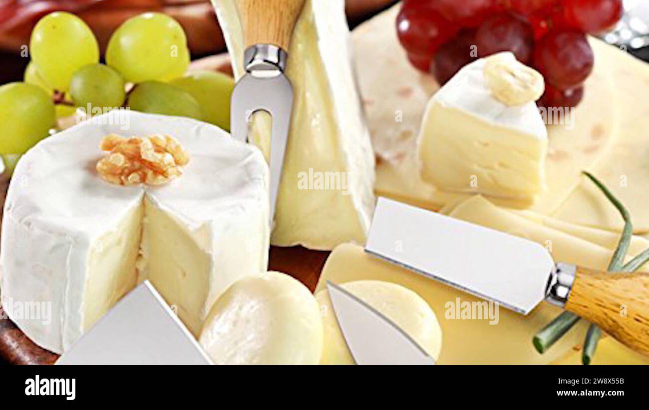 Italian Cheese Food Platter - Skillfully arranged sliced cheese blocks ...