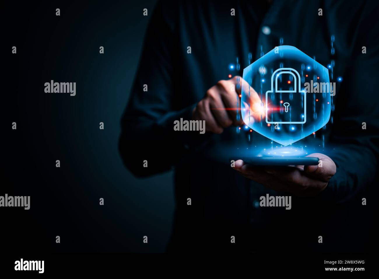 cybersecurity hacker information digital concept, user privacy security and encryption, secure internet access technology privacy system safe network Stock Photo