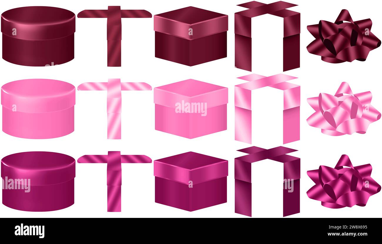 Gift Box Maker, Pink and Purple Stock Photo