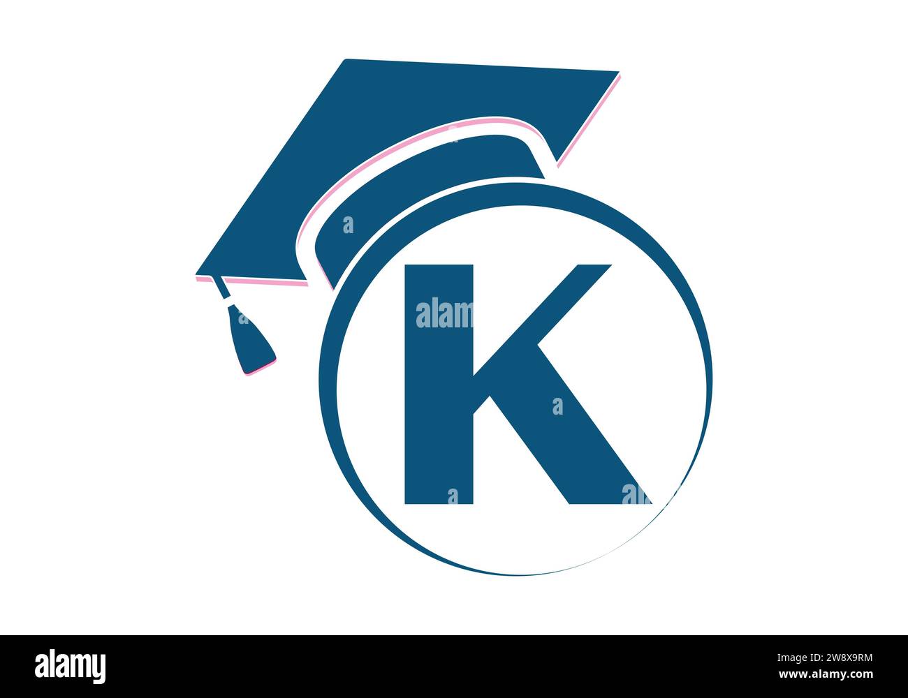 Letter K Education and graduation Logo Design Vector Template. Stock Vector