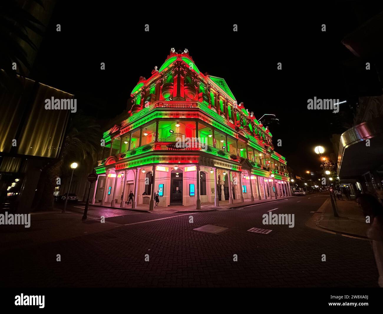 Weihnachtsbeleuchtung im sommerlichen Perth Gesellschaft, Australia